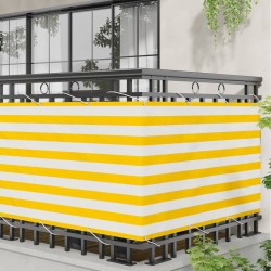 Écran de balcon Jaune et blanc 100 x 300 cm Tissu Oxford 645031645031