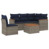 Ensemble de canapé de jardin 6 pcs avec coussins gris résine tressée 645035645035