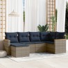 Ensemble de canapé de jardin 6 pcs avec coussins gris résine tressée 645036645036