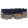 Ensemble de canapé de jardin 7 pcs avec coussins gris résine tressée 645038645038