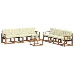 Ensemble de canapés d'extérieur 9 pcs Naturel et Crème 645041645041