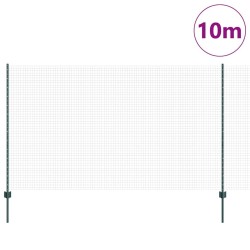 Clôture en fil soudé avec poteaux 10 x 1,4 m Vert Maille 645048645048