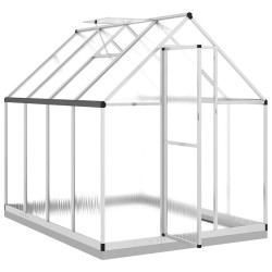 Serre avec cadre de base argenté 224x169x202 cm aluminium 645051645051