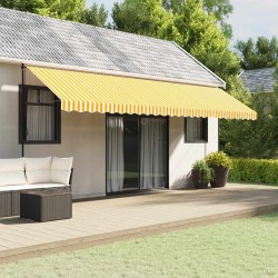 Tissu de remplacement de cantonnière d’auvent jaune blanc 6 m 645055645055