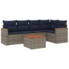 Ensemble de canapé de jardin 6 pcs avec coussins gris résine tressée 645064645064