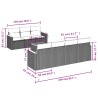 Salon de jardin 8 pcs avec coussins gris résine tressée 645075645075