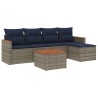 Ensemble de canapé de jardin 6 pcs avec coussins gris résine tressée 645086645086