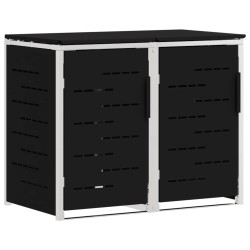 Stockage de bac à déchets for 2 Bins 240L Acier inoxydable Noir 645092645092