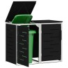 Stockage de bac à déchets for 2 Bins 240L Acier inoxydable Noir 645092645092