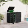 Stockage de bac à déchets for 2 Bins 240L Acier inoxydable Noir 645092645092