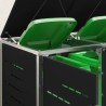 Stockage de bac à déchets for 2 Bins 240L Acier inoxydable Noir 645092645092