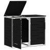 Stockage de bac à déchets for 2 Bins 240L Acier inoxydable Noir 645092645092