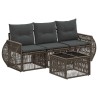Ensemble de canapé de jardin 4 pcs Gris et Gris foncé polyrotin 645095645095