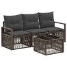 Ensemble de canapé de jardin 4 pcs Gris polyrotin 645099645099