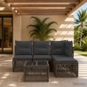 Ensemble de canapé de jardin 5 pcs Gris polyrotin 645101645101