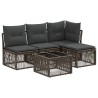Ensemble de canapé de jardin 5 pcs Gris polyrotin 645101645101