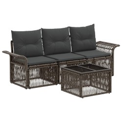 Ensemble de canapé de jardin 4 pcs Gris polyrotin 645105645105