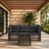Ensemble de canapé de jardin 4 pcs Gris polyrotin 645106645106