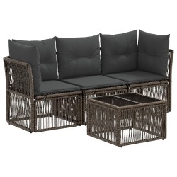 Ensemble de canapé de jardin 4 pcs Gris polyrotin 645106645106