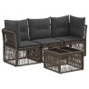 Ensemble de canapé de jardin 4 pcs Gris polyrotin 645106645106