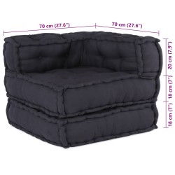 Unité de canapé modulaire 2 pcs Anthracite 140 x 70 x 56 cm 645114645114