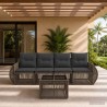 Ensemble de canapé de jardin 5 pcs Gris et Gris foncé polyrotin 645122645122