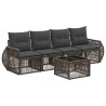 Ensemble de canapé de jardin 5 pcs Gris et Gris foncé polyrotin 645122645122