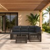 Ensemble de canapé de jardin 5 pcs Gris polyrotin 645123645123