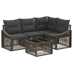 Ensemble de canapé de jardin 5 pcs Gris polyrotin 645123645123