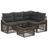 Ensemble de canapé de jardin 5 pcs Gris polyrotin 645123645123