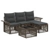 Ensemble de canapé de jardin 5 pcs Gris polyrotin 645124645124