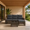 Ensemble de canapé de jardin 5 pcs Gris et Gris foncé polyrotin 645128645128