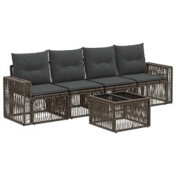 Ensemble de canapé de jardin 5 pcs Gris et Gris foncé polyrotin 645131645131