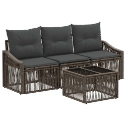 Ensemble de canapé de jardin 4 pcs Gris polyrotin 645133645133