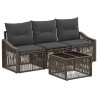 Ensemble de canapé de jardin 4 pcs Gris polyrotin 645133645133