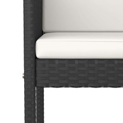 Ensemble de bar de jardin 5 pcs avec coussins noir poly rotin 645134645134