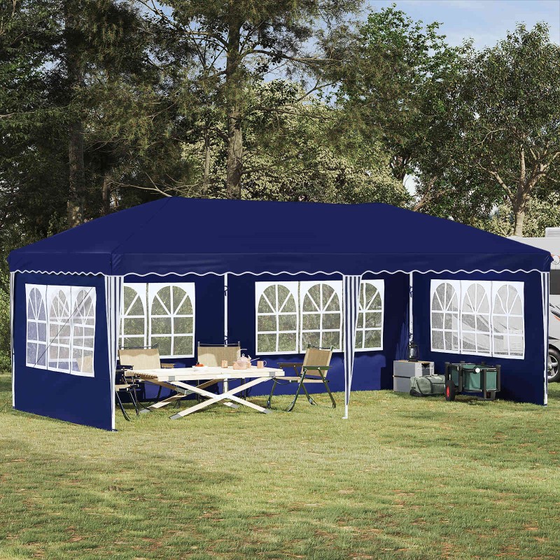 Tente de fête pop-up 575 x 289 x 245 cm Bleu 645137645137