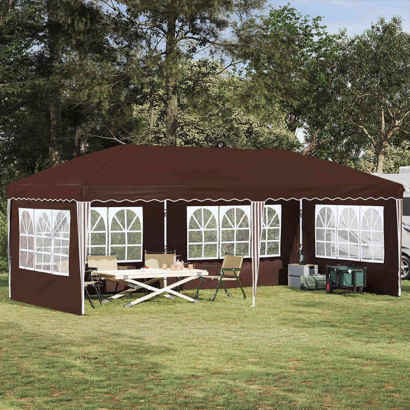 Tente de fête pop-up 575 x 289 x 245 cm Marron 645138645138