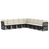 Ensemble de canapé de jardin 9 pcs Noir polyrotin 645143645143