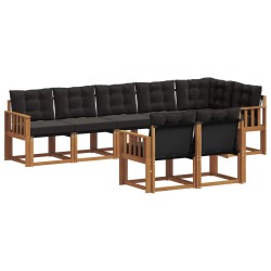 Ensemble de canapés d'extérieur 8 pcs Naturel et Noir 645147645147