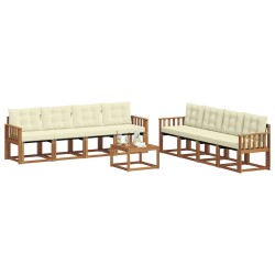 Ensemble de canapés d'extérieur 9 pcs Naturel et Crème 645148645148