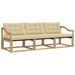 Ensemble de canapés d'extérieur 3 pcs Blanc et Beige 645152645152