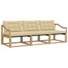 Ensemble de canapés d'extérieur 3 pcs Blanc et Beige 645152645152