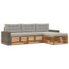 Ensemble de canapés d'extérieur 4 pcs Naturel et gris clair 645153645153