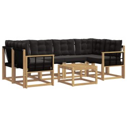 Ensemble de canapés d'extérieur 7 pcs Blanc et noir 645158645158