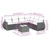 Salon de jardin avec coussins 7 pcs marron résine tressée 645162645162