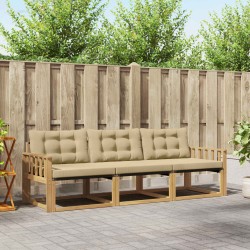 Ensemble de canapés d'extérieur 3 pcs Blanc et Beige 645163645163