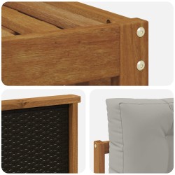 Ensemble de canapés d'extérieur 4 pcs Naturel et gris clair 645164645164