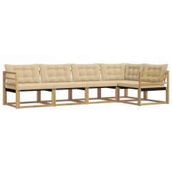 Ensemble de canapés d'extérieur 5 pcs Blanc et Beige 645165645165