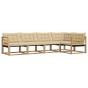 Ensemble de canapés d'extérieur 5 pcs Blanc et Beige 645165645165